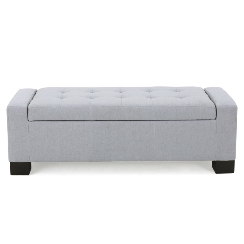 Gianluca Upholstered Ottoman, Light Gray Fabric