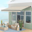 Auvent de patio rétractable en polyester l 98,5 po x P 59 po Outsunny-96861867-112964795-112964800