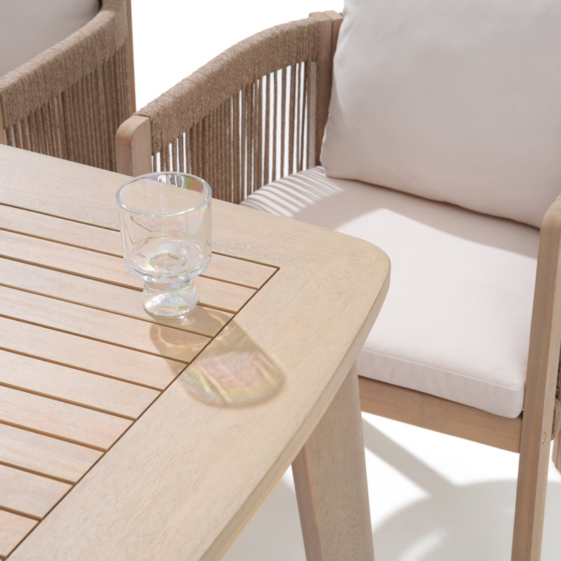 6 - Person Rectangular Outdoor Dining Set With Cushions, 6, 29.9" H x 62.9" W x 35.4" D