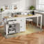 Îlot de cuisine extensible avec table rabattable, chariot de rangement à 7 roulettes avec 4 armoires et 2 tiroirs, roulettes verrouillables-1035305227