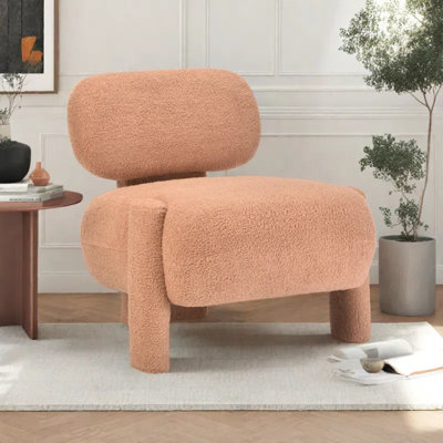 Petit fauteuil d'appoint sans accoudoirs, fauteuil rembourré confortable pour la chambre à coucher, chaises de salon sans accoudoirs en tissu moderne, fauteuil de chambre en bois massif avec repose-pieds