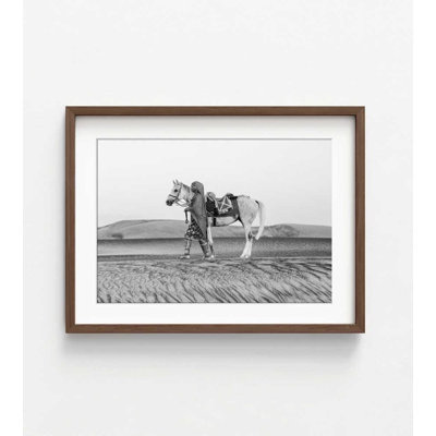 Art mural cheval monochrome: impression encadrée ou non