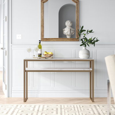 Lavaca 51'' Marble Top Console Table