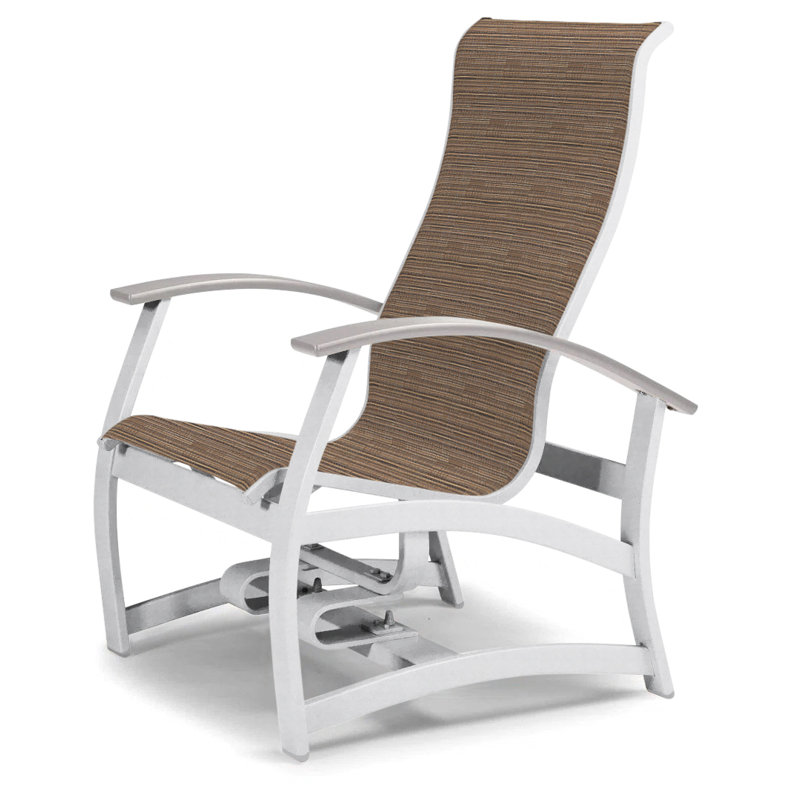 Askar Powder Coated Aluminum Outdoor Lounge Chair, Bark Performance, White P50, Gloss White