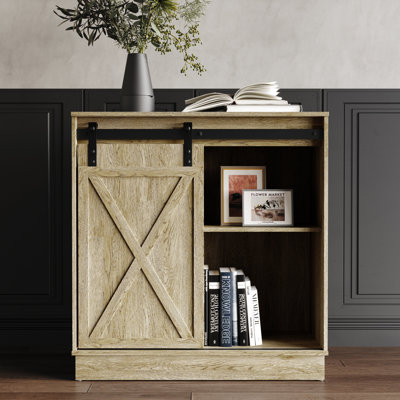 CABINET WITH SLIDING DOOR IN LIGHT OAK