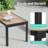 Rectangle Patio Table, Outdoor Imitation-wood Tabletop