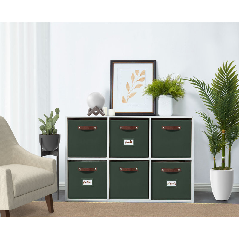 Fabric Storage Bin Set, Olive Green