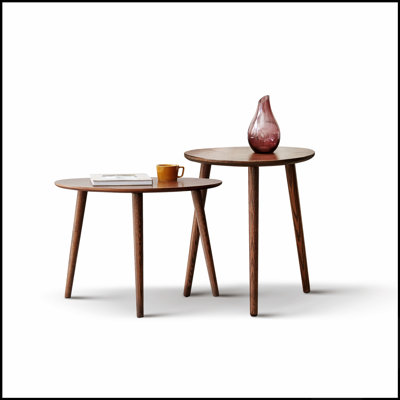 Stylish Pebble Shaped Solid Oak Coffee Table with Natural Finish, Perfect for Modern and Compact Living Spaces