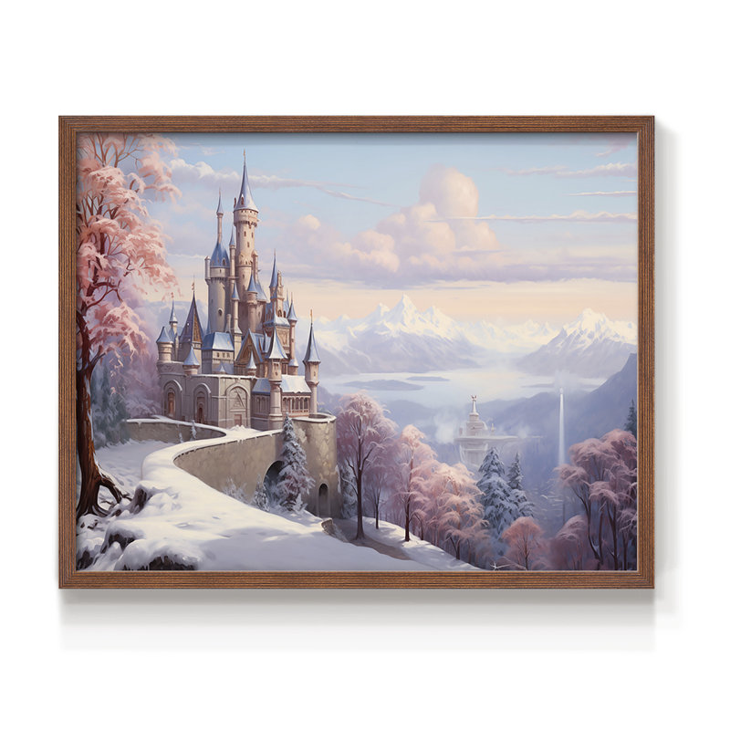 Paysage - CI - Reproduction encadrée - Restickable, H 22 po x l 28 po, Noyer
