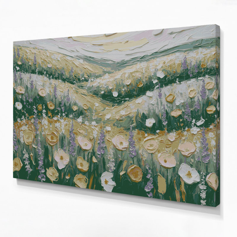 «Farm Spring Flowers», art mural sur toile grise, H 20 po x l 30 po