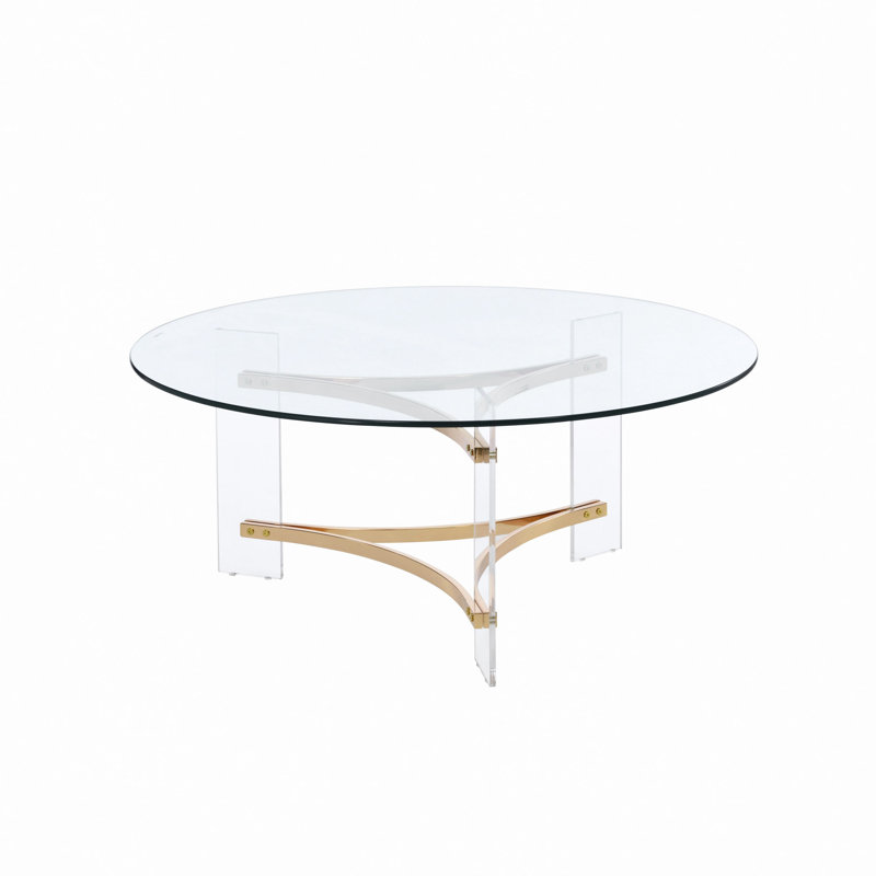 Table basse à finition dorée