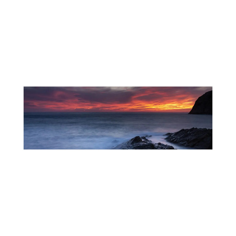 Coast At Sunset, L'ile-Rousse, Haute-Corse, Corsica, France by Panoramic Images - Wrapped Canvas Panoramic Print
