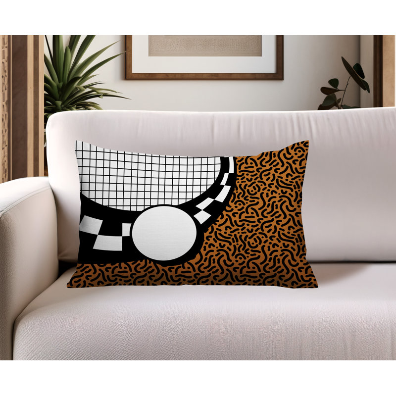 Coussin lombaire réversible Dotrix, Rectangle H 14 po x l 20 po, Orange