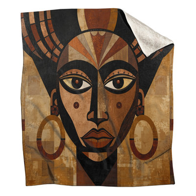 Geometric African Portrait Blankets