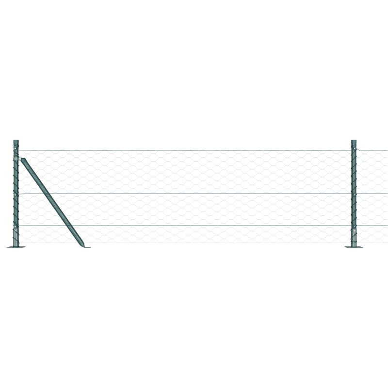 Vidaxl Hexagon Fence Steel, 60cm H x 1000cm W, Green