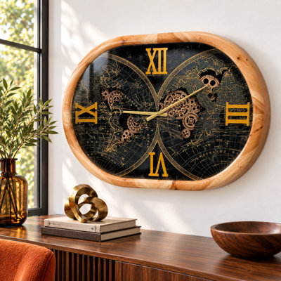 Horloge murale avec horloges mobiles en mouvement rond The-Gear_ 27 po