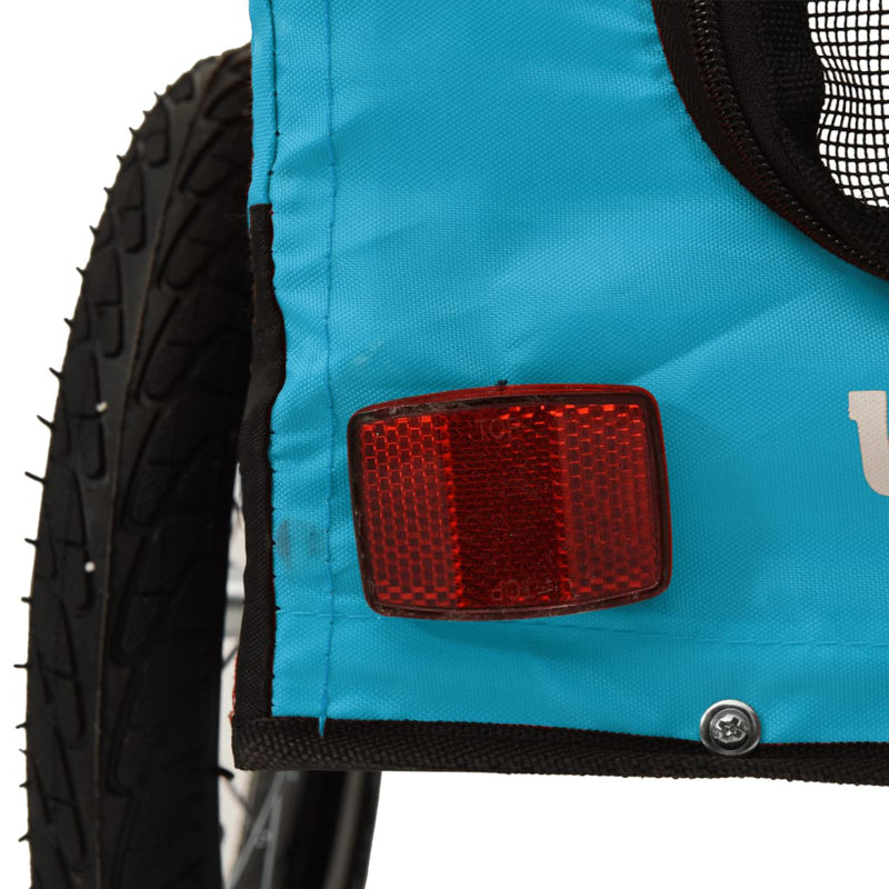 Foldable Pet Bike Trailer, Blue/Black