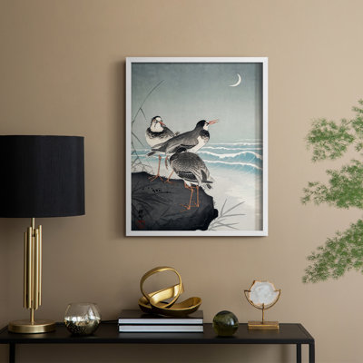 «Koson Sandpipers I», reproduction encadrée - bois massif