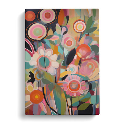 Deltha Retro Flowers Vol.8 - Wrapped Canvas Print