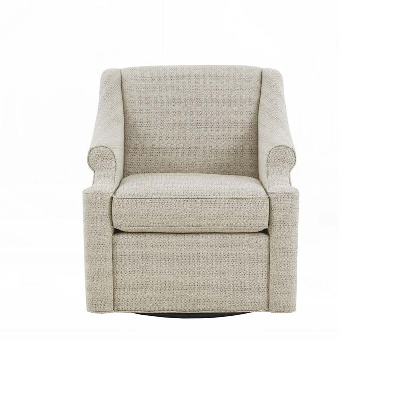 Fauteuil rembourré en tissu avec base ronde