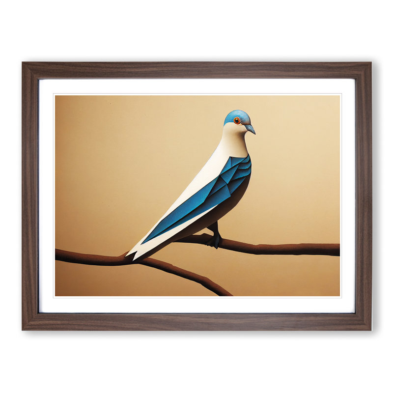 Amazing Dove Bird - Framed Print, 46cm H x 64cm W x 2cm D, Walnut Framed