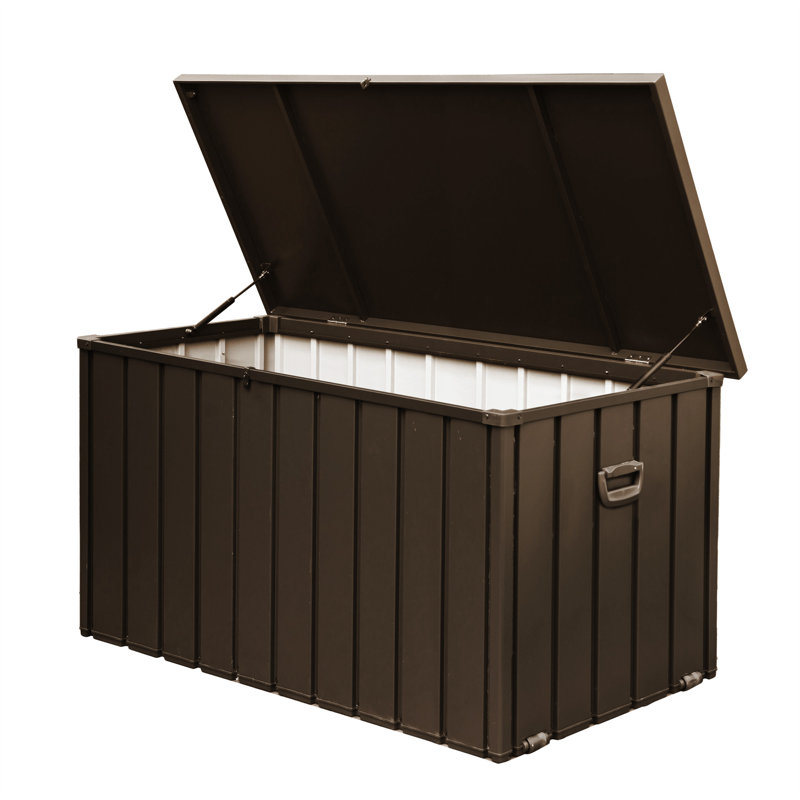 150 Gallon Outdoor Storage Deck Box Waterproof, 33.1" H x 54.3" W x 29.2" D, Dark Brown