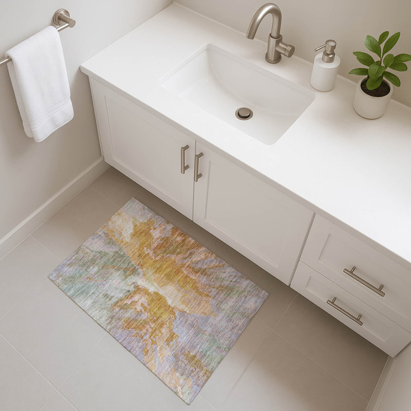Premium Machine Washable Marasco AMF1632 Modern Rug, Rectangle 1'8" x 2'6"