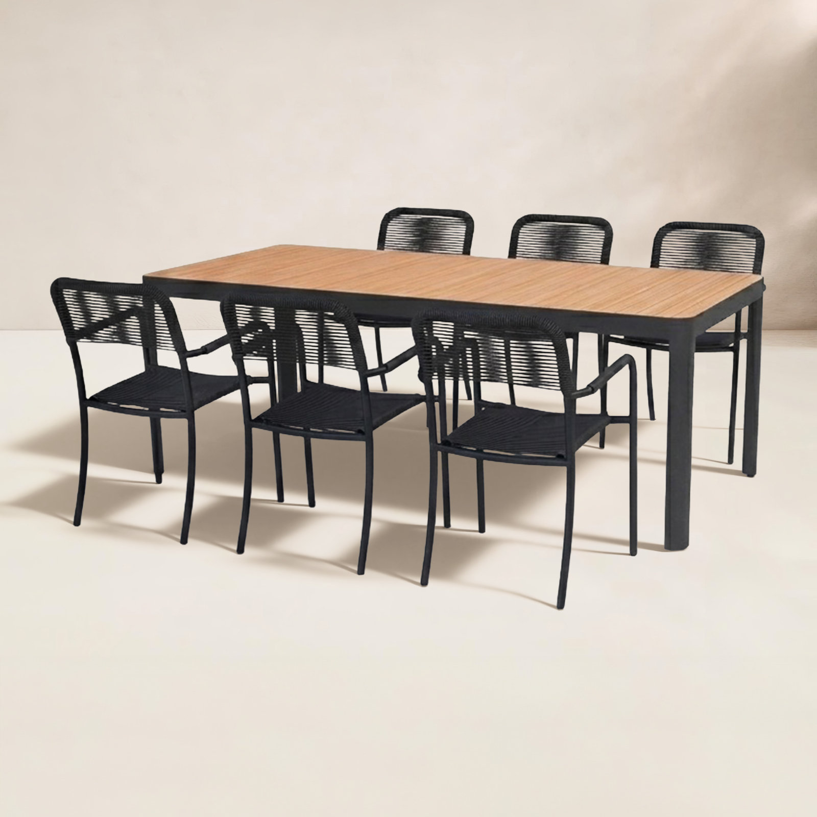 Brix 82" Teak Patio Dining Set