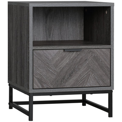 40cm W Engineered Wood Bedside Table