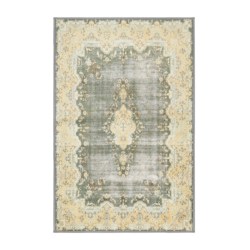 Tapis beige/gris traditionnel Sassa, Rectangle 5 pi x 7 pi