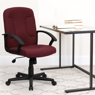  Fauteuil de direction pivotant en tissu à dossier moyen avec accoudoirs en nylon