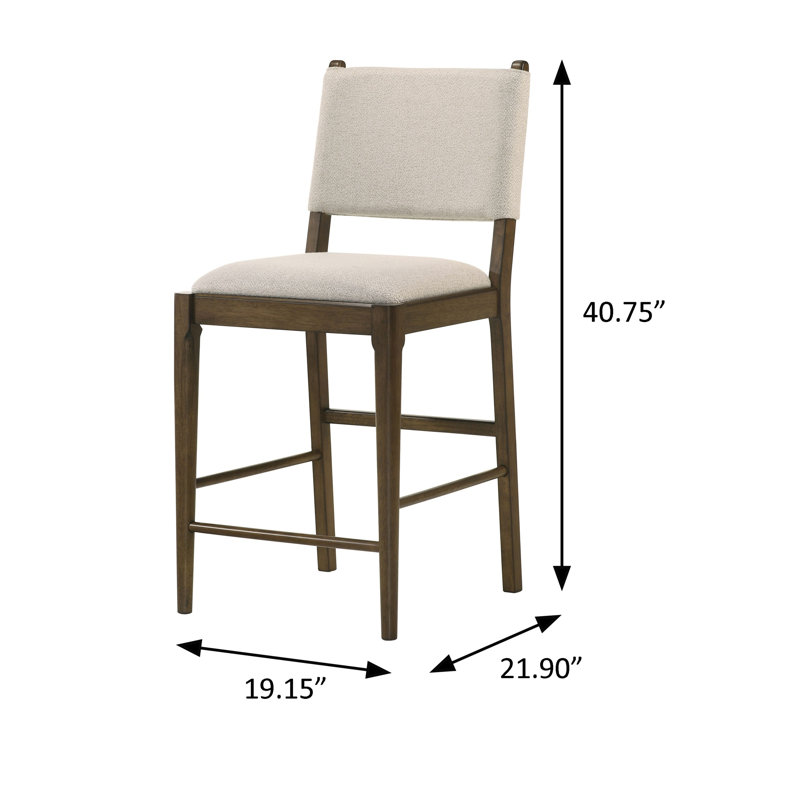 Chaise de comptoir contemporaine l 19,15 po, brun
