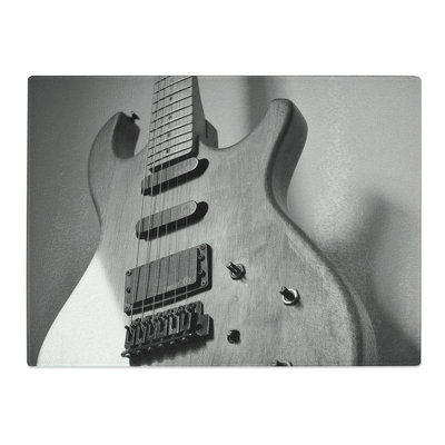 Electric Guitar Art  Glass Chopping Board