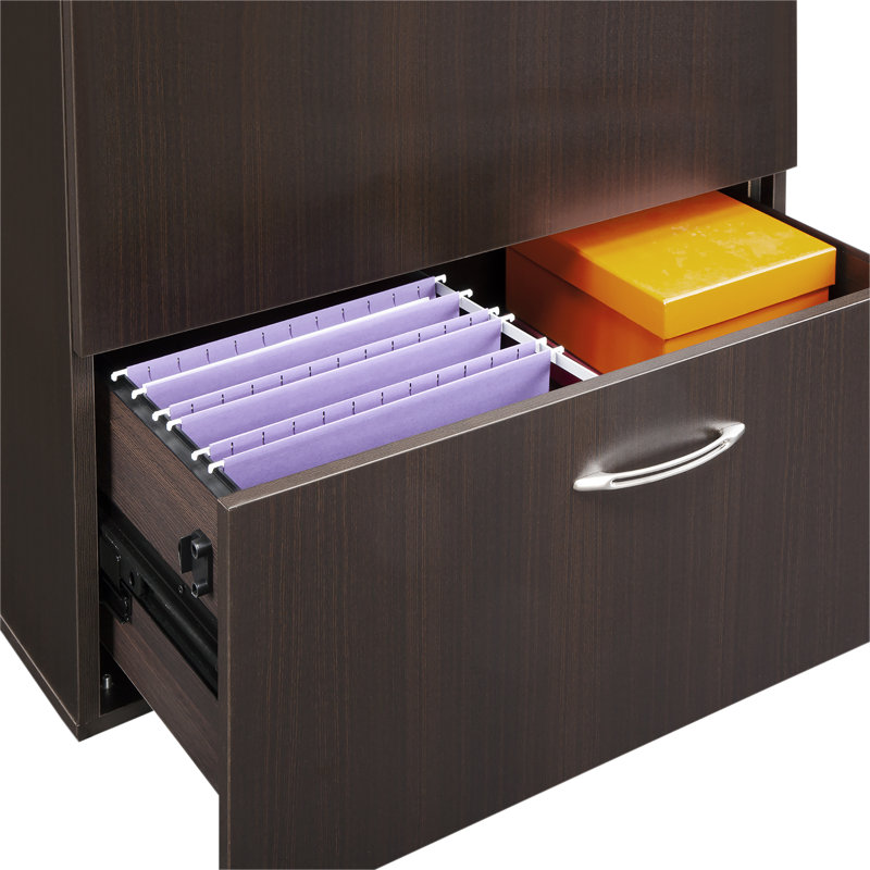 Aberdeen Freestanding 2-Drawer Lateral Filing Cabinet, 29.5" H x 36" W x 24" D, Mocha