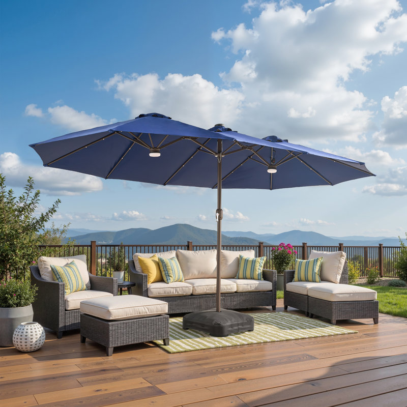 9ft outdoor patio umbrella IdealHouse 9FT Outdoor Patio Umbrella Table Market Umbrella with Push  Button Tilt and Crank 8 Sturdy Ribs UV Protection Waterproof for Garden  Deck Backyard Pool Multiple colors in the Patio Umbrellas department