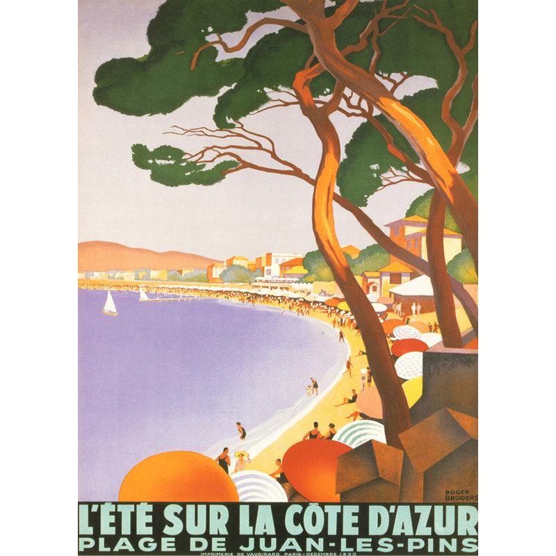 L'été sur la côte d'azur, H 18 po x l 13 po