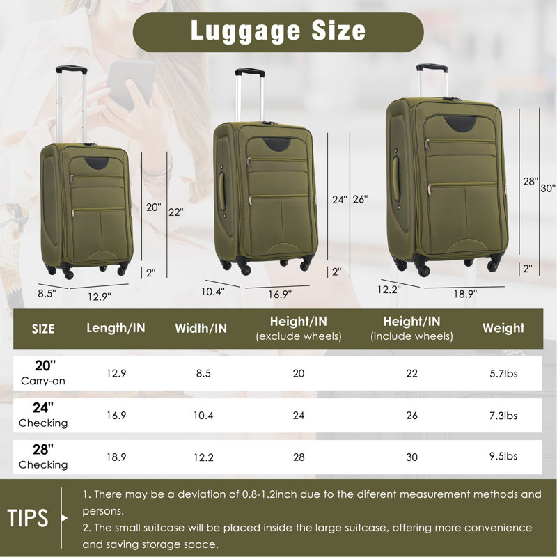 Ensemble de 3 valises extensibles Softside Valise