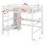 Lit mezzanine double avec tablettes multifonctionnelles et bureau sous le lit - parfait pour la chambre à coucher-92394564