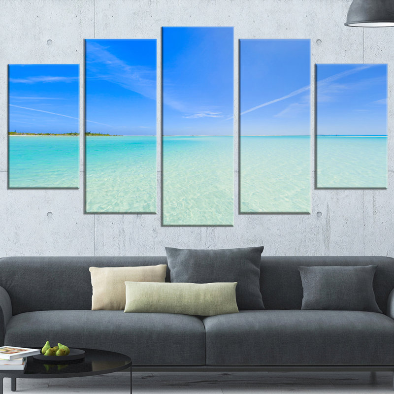 «Tropical Beach in Cayo Largo Island», ensemble de 5 toiles tendues
