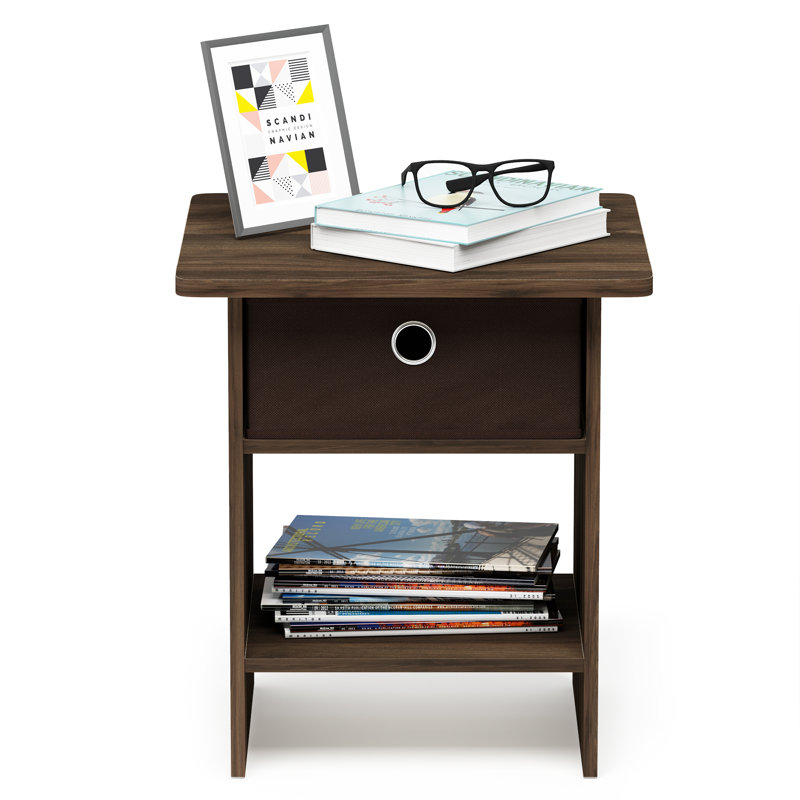 Brigette Sled End Table, Columbia Walnut/Dark Brown
