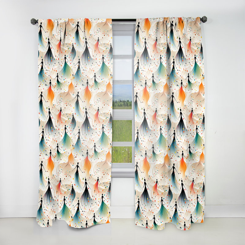 Tomotaka - Rideau obscurcissant Mid-Century - 1 panneau, L 52 po x L 95 po