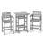 3-Piece Patio HDPE Bar Set Armchairs with Square High-Top Table Footrest Backrest -1824408891