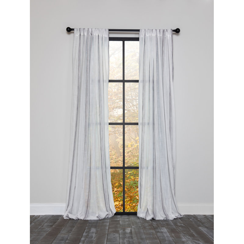 Belandina Semi Sheer Curtain Single Panel, 54" x 84", Gray