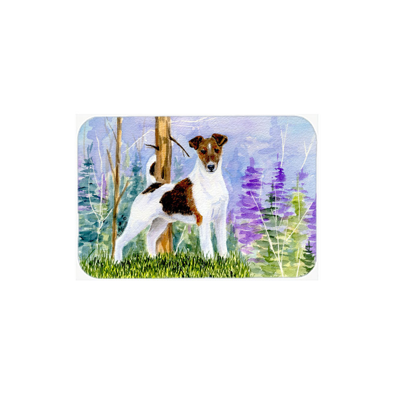 Planche à découper en verre caroline trésors terrier Jack Russell