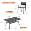 Ensemble de salle à manger d'extérieur pour 6 personnes avec chaises empilables avec accoudoirs et parasol de marché de 4 m.-1115828310