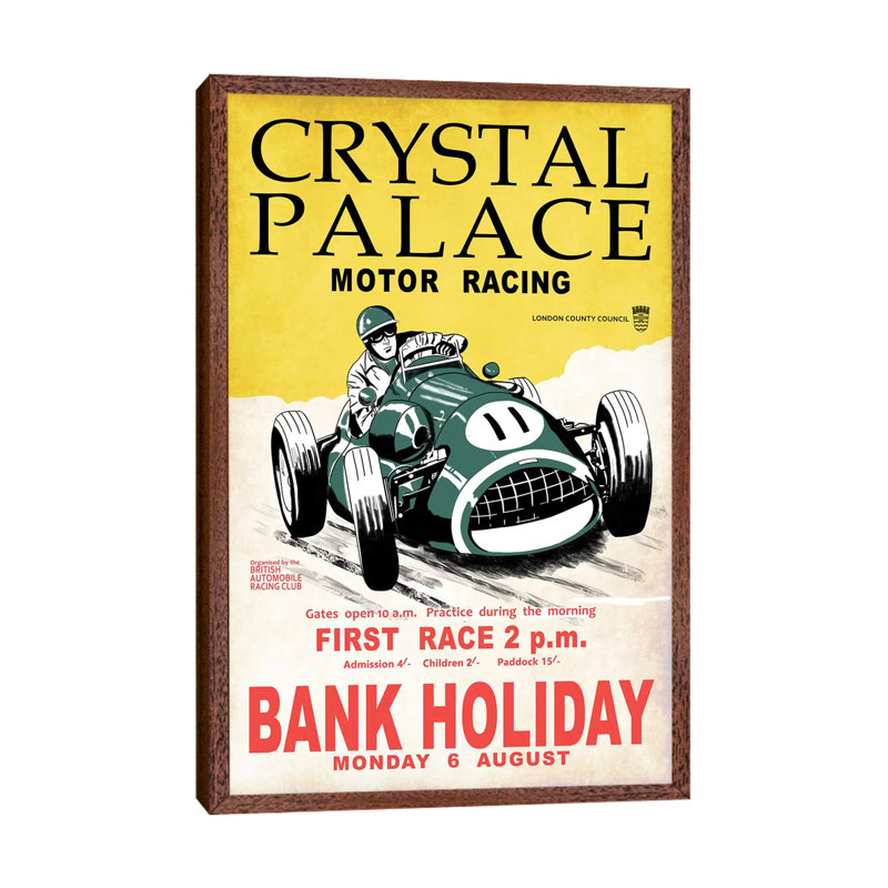 Crystal Palace Racing II by Mark Rogan - Print on Canvas, 152.4cm H x 101.6cm W x 3.81cm D, Classic Brown Wood Framed