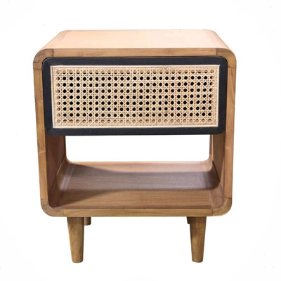 Berm 50cm W Solid Wood Bedside Table