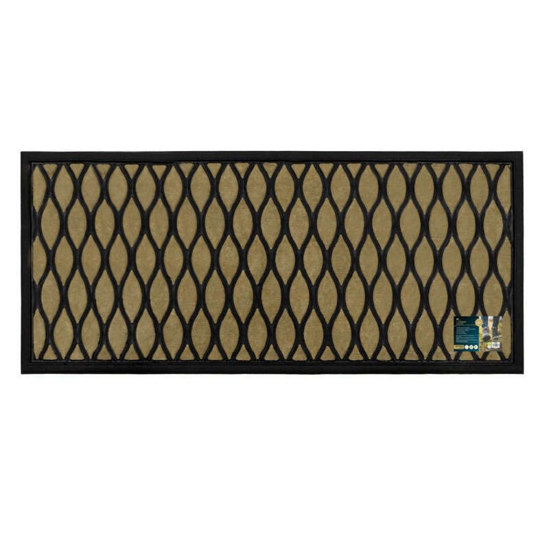 Vienna Non-Slip Geometric Indoor Doormat, Rectangle W45 x L100 cm