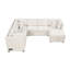 Canapé modulaire 108,6 po beige avec lit, rangement et prise électrique, 5 ports de charge en forme de U-1312852675