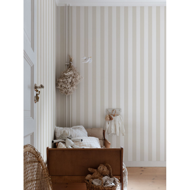 Villa Dalaro 2 Striped Wallpaper Roll, Linen